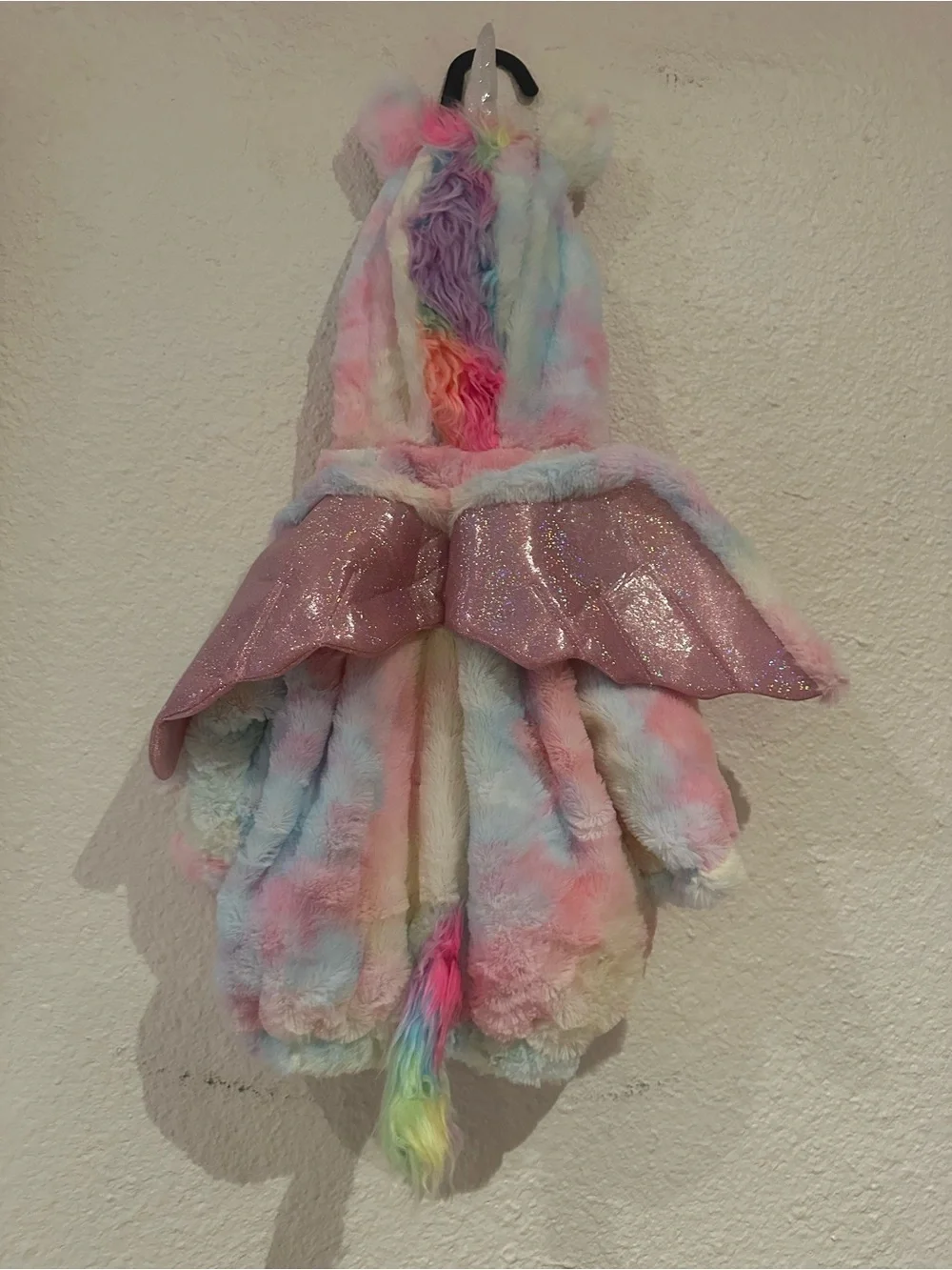 Infant Plush Rainbow Unicorn Hooded Costume - Pink
